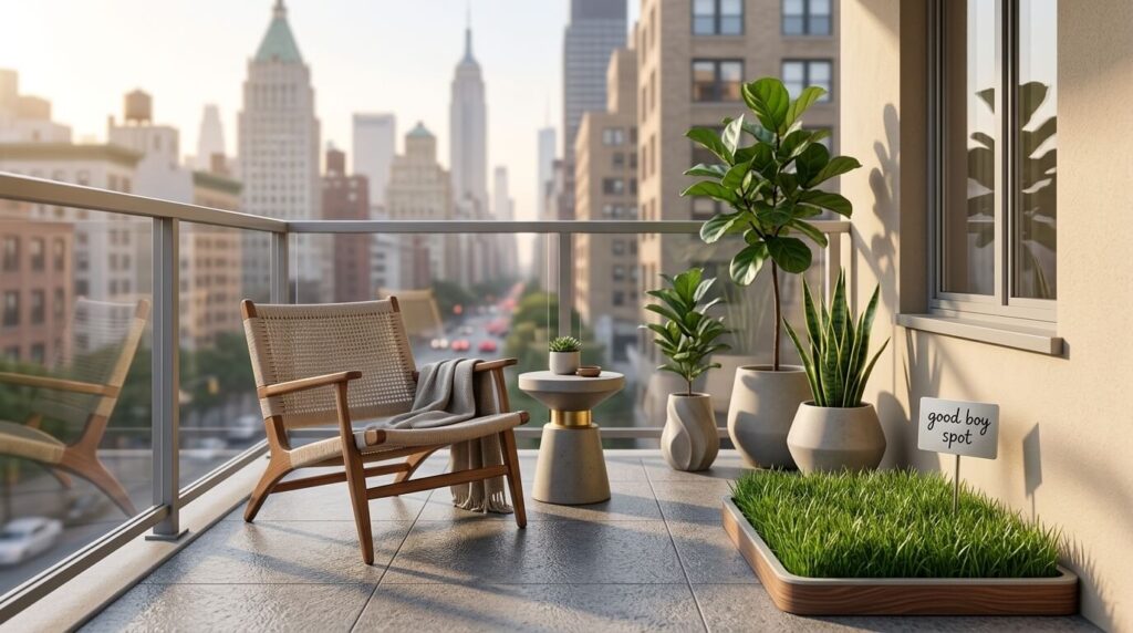 Using a real grass indoor patch to solve how to potty train a dog in an apartment