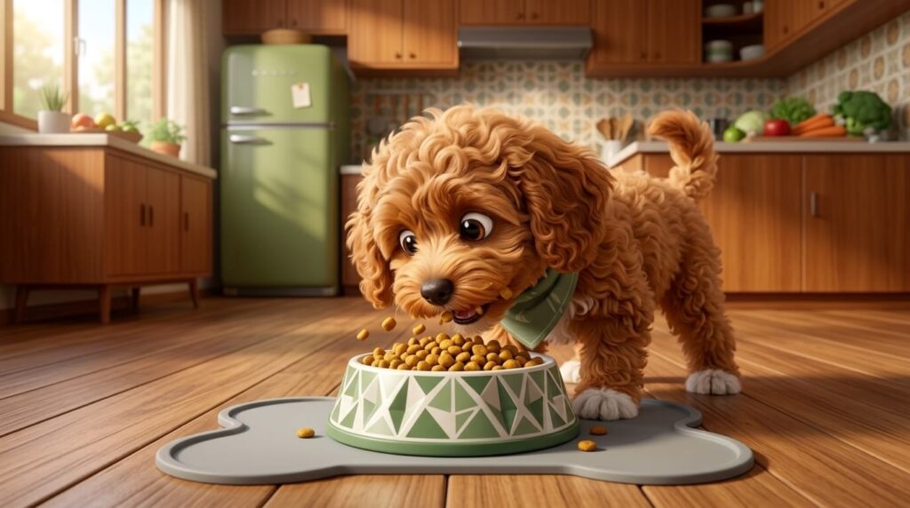Using a slow feeder bowl to help a chunky apartment dog lose weight safely