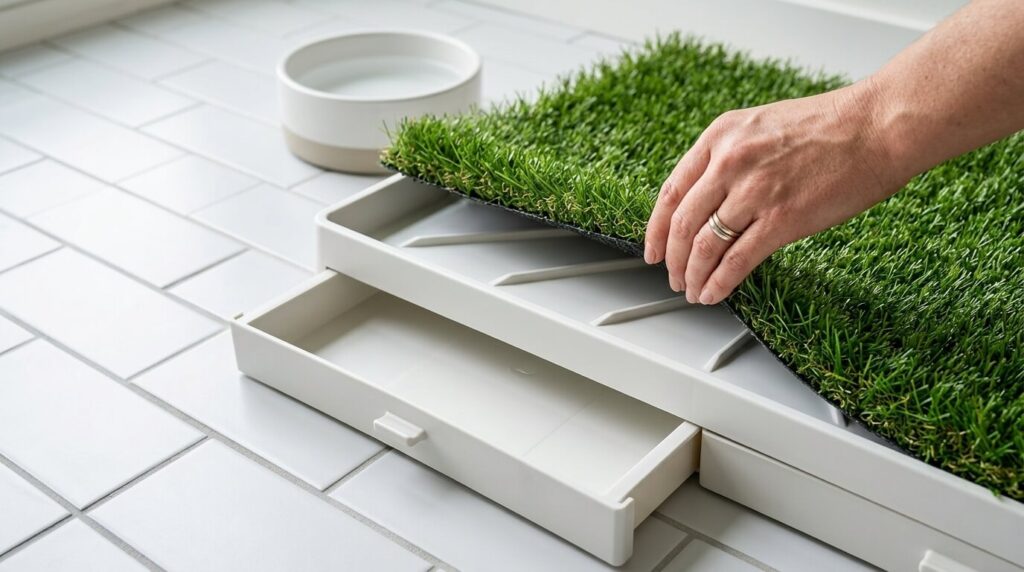 The drainage system of a high-quality synthetic best indoor dog potty